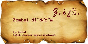 Zombai Ádám névjegykártya